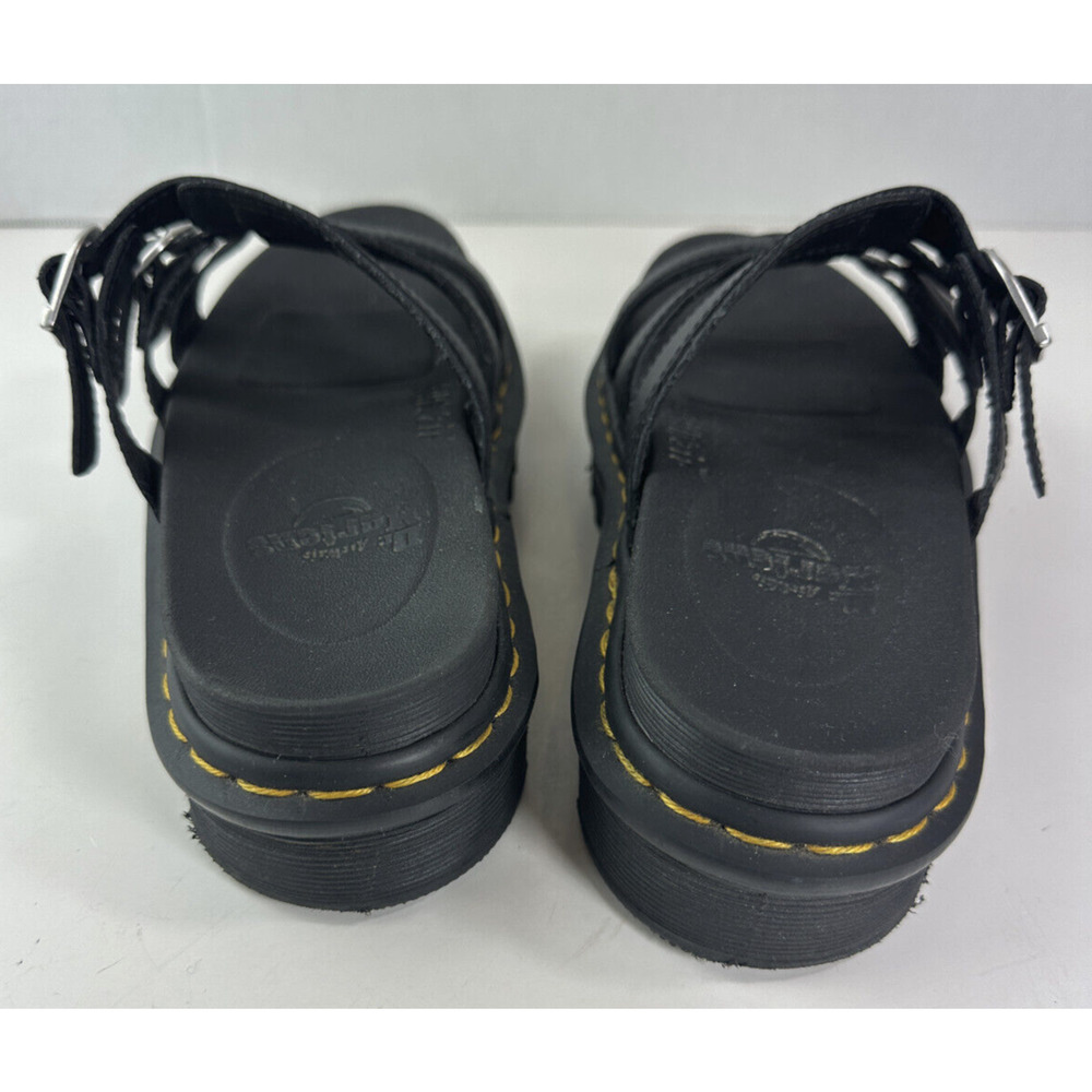 Dr Doc Martens Black Blaire Slides Buckle Strap Sandals Women's US Size 8 Shoes - Picture 10 of 16